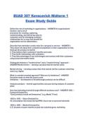 BUAD 307 Kovacevich Midterm 1 Exam Study Guide