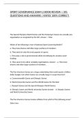 SPORT GOVERNANCE EXAM 2 BOOK REVIEW &vert; 105 QUESTIONS AND ANSWERS &vert; RATED 100&percnt; CORRECT&period;