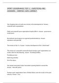 SPORT GOVERNANCE TEST 2 &vert; QUESTIONS AND ANSWERS &vert; VERIFIED 100&percnt; CORRECT&period;