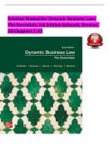 Solution Manual for Dynamic Business Law&colon; The Essentials&comma; 6th Edition by Nancy K&period; Kubasek&comma; M&period; Neil Browne&comma; Daniel J&period; Herron&comma; Lucien J&period; Dhooge & Linda L&period; Barkacs &vert; Chapters 1-25 &vert; Verified Step-by-Step Solutions &vert; Legal Environment&comma; Contracts&comma; Sales&comma; Agenc