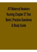 ATI Maternal Newborn Nursing &ndash; Chapter 27 Test Bank&colon; Practice Questions & Study Guide 2026