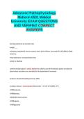 Advanced Pathophysiology Midterm 6501 Walden University EXAM QUESTIONS AND VERIFIED CORRECT ANSWERS&period;