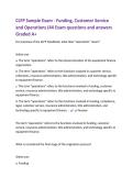 CLFP Sample Exam - Funding&comma; Customer Service  and Operations &lpar;44 Exam questions and answers  Graded A&plus; 