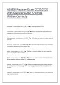 ABMDI Registry Exam 2025&sol;2026&colon; Complete Questions and Verified Answers Guide