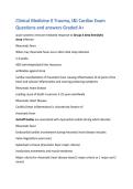 Clinical Medicine II Trauma&comma; I&I Cardiac Exam  Questions and answers Graded A&plus; 