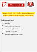 NSC Exam 2 2026&ndash;2027 &ndash; Verified Questions & Answers &vert; National Safety Council Study Guide&comma; Practice Test & Exam Prep &lpar;A&plus; Revision Material&rpar;
