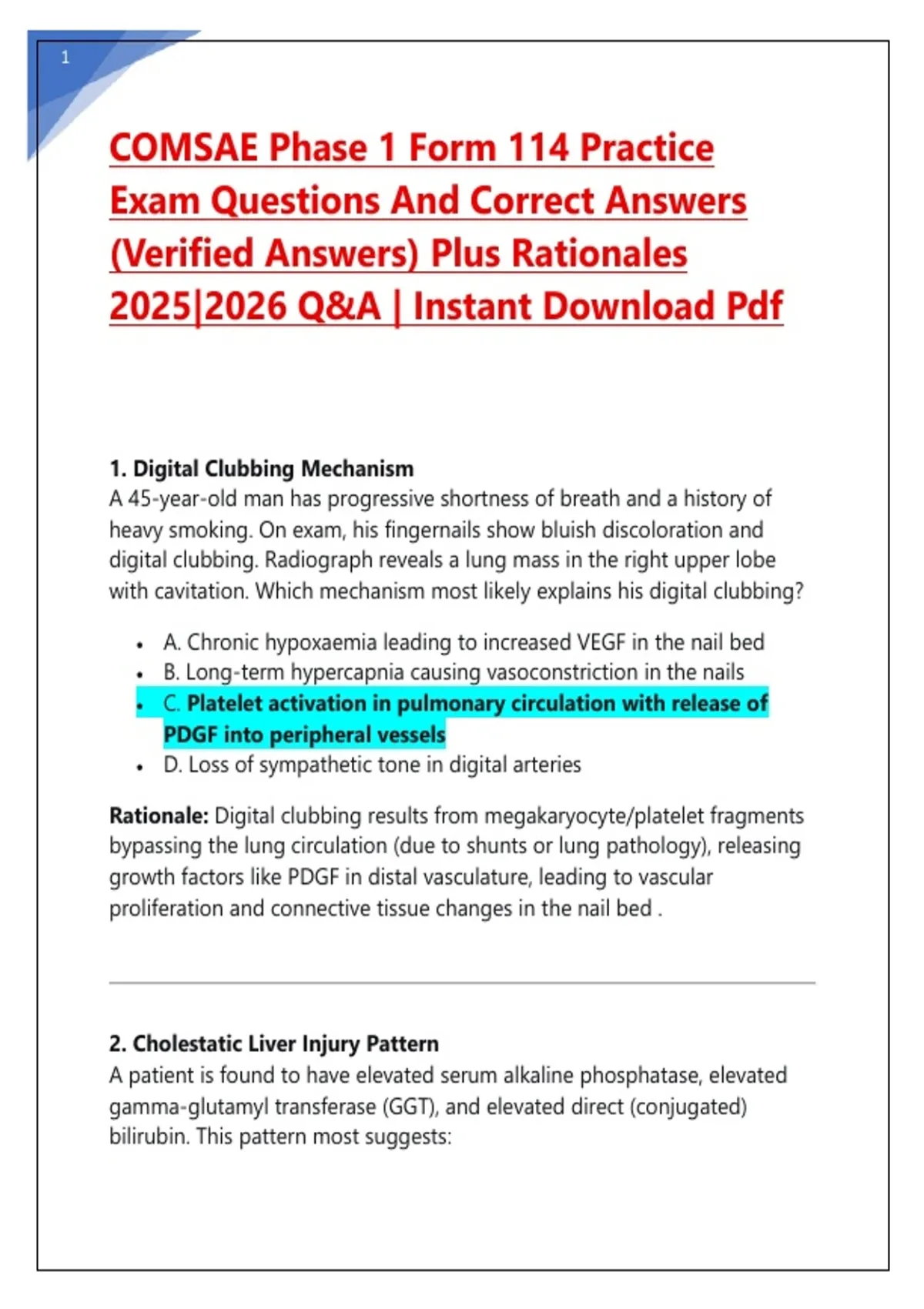 COMSAE Phase 1 Form 114 Practice Exam Questions And Correct Answers ...