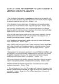 MAN 4301 FINAL REVIEW PBBA FIU QUESTIONS WITH VERIFIED ACCURATE ANSWERS