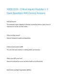NSGD 2216 - Critical Inquiry Modules 1 -5 Exam Questions With Correct Answers