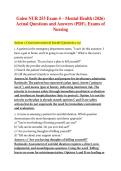 Galen NUR 253 Exam 4 Study Guide 2026 &colon; 300 Questions with Answers & Rationales &vert; Mental Health Nursing
