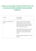 Solution-Focused Brief Therapy &lpar;SFBT&rpar; Exam with all Correct & 100&percnt; Verified Answers &vert;Already Graded A&plus;