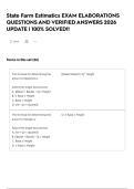 State Farm Estimatics EXAM ELABORATIONS QUESTIONS AND VERIFIED ANSWERS 2026 UPDATE &vert; 100&percnt; SOLVED&excl;&excl;