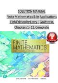 Solution Manual For Finite Mathematics and Its Applications&comma; 13 Edition by Larry J&period; Goldstein&comma; Verified Chapters 1 - 12&comma; Complete Newest Version