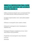 PERIOP 101 CERTIFICATION FINAL PAPER 2026 SOLVED QUESTIONS AND ACCURATE ANSWERS GRADED A&plus;