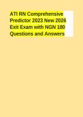 ATI RN Comprehensive Predictor 2023 New 2026 Exit Exam with NGN 180 Questions and Answers  