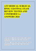 ATI MEDICAL SURGICAL  RNSG 1126 FINAL EXAM  REVIEW TESTED AND  CONFIRMED A&plus;  ANSWERS 2024