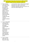 DBT Certification Test with all Correct & 100&percnt; Verified Answers &vert;Latest Version &vert;Already Graded A&plus;