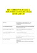 CBT Final Exam with all Correct & 100&percnt; Verified Answers &vert;Latest Version &vert;Already Graded A&plus;