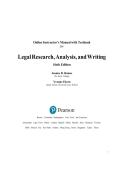 Instructor s manual With Test bank for Legal research analysis and Writing 5th edition by William H&period; Putman&comma; JD&comma; Jennifer R&period; Albright&comma; JD&comma; LLM All Chapters 1-13