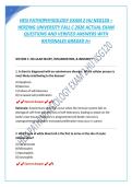 HESI PATHOPHYSIOLOGY EXAM 2 HU NSG120 &ndash; HERZING UNIVERSITY FALL C 