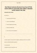 New Mexico Contractor Business & Law Exam ACTUAL EXAM COMPLETE QUESTIONS AND CORRECT ANSWERS LATEST UPDATE THIS YEAR