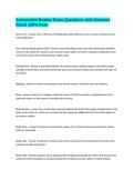 Automotive Brakes Exam Questions with Answers Rated 100&percnt; Pass