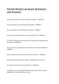 Florida Dental Law Exam Questions and Answers