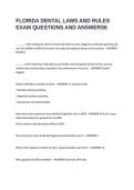 FLORIDA DENTAL LAWS AND RULES EXAM QUESTIONS AND ANSWERS