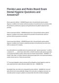 Florida Laws and Rules Board Exam Dental Hygiene Questions and Answers