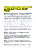 ABFM COMPREHENSIVE EXAMINATION TEST 2026 FULL QUESTIONS AND CORRECT ANSWERS