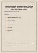 South Carolina Dentistry Jurisprudence Exam ACTUAL EXAM COMPLETE QUESTIONS AND DETAILED SOLUTIONS LATEST UPDATE THIS YEAR-JUST RELEASED