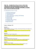 MKT 301 &ndash; MARKETING FINAL EXAM LATEST 2026  UPDATE&rpar; FAST REVIWED FROM ACTUAL TEST 100  QUESTIONS AND 100&percnt; VERIFIED ANSWERS&vert; A&plus; GRADE  Q&A &vert; INSTANT DOWNLOAD PDF