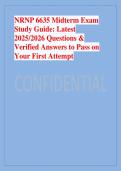 NRNP 6635 Midterm Exam  Study Guide&colon; Latest  2025&sol;2026 Questions &  Verified Answers to Pass on  Your First Attempt
