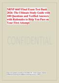 NRNP 6665 Final Exam Test Bank  2026&colon; The Ultimate Study Guide with  100 Questions and Verified Answers  with Rationales to Help You Pass on  Your First Attempt
