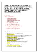 SERVSAFE FOOD PROTECTION MANAGER LATEST 2026 UPDATE FAST REVIWED FROM  ACTUAL TEST 100 QUESTIONS AND 100&percnt;  VERIFIED ANSWERS&vert; A&plus; GRADE Q&A &vert;  INSTANT DOWNLOAD PDF