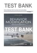 Test Bank for Behavior Modification&colon; What It Is and How To Do It 11th Edition by Garry Martin &lpar;Author&rpar;&comma; Joseph J&period; Pear &lpar;Author&rpar; &lpar;All Chapters Covered&rpar; &lpar;Multiple choice Questions and Verified Answers&rpar; &lpar;Graded A&plus;&rpar;