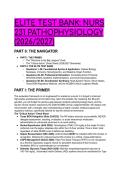 ELITE NURS 231 Pathophysiology Test Bank &lpar;2026&sol;2027&rpar; &vert; Porth's Pathophysiology 10th Edition &vert; NCLEX Clinical Judgment Prep