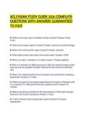 ACLS EXAM STUDY GUIDE 2026 COMPLETE QUESTIONS WITH ANSWERS GUARANTEED TO PASS