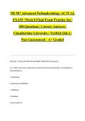 NR 507 Advanced Pathophysiology ACTUAL EXAM &vert; Week 8 Final Exam Practice Set &vert; 100 Questions &vert; Correct Answers &vert; Chamberlain University &vert; Verified Q&A &vert; Pass Guaranteed - A&plus; Graded