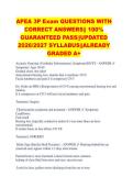APEA 3P Exam QUESTIONS WITH  CORRECT ANSWERS&vert;&vert; 100&percnt;  GUARANTEED PASS&vert;&vert;UPDATED  2026&sol;2027 SYLLABUS&vert;&vert;ALREADY  GRADED A&plus;