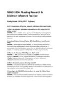 NSGD 3006&colon; Nursing Research &  Evidence-Informed Practice Study Guide &lpar;2026&sol;2027 Syllabus&rpar;