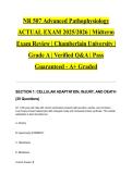 NR 507 Advanced Pathophysiology ACTUAL EXAM 2025&sol;2026 &vert; Midterm Exam Review &vert; Chamberlain University &vert; Grade A &vert; Verified Q&A &vert; Pass Guaranteed - A&plus; Graded