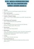 PLTW - MEDICAL INTERVENTIONS FINAL FINAL TEST 2026 QUESTIONS WITH CORRECT ANSWERS GRADED A&plus;