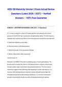 HESI OB Maternity Version 2 Exam Actual Review Questions &lpar;Latest 2026 &sol; 2027&rpar; &ndash; Verified Answers &ndash; 100&percnt; Pass Guarantee