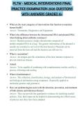 PLTW - MEDICAL INTERVENTIONS FINAL PRACTICE EXAMINATION 2026 QUESTIONS WITH ANSWERS GRADED A&plus;