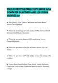 PMH C CERTIFICATION STUDY GUIDE 2026 COMPLETE QUESTIONS AND SOLUTIONS VERIFIED A&plus;