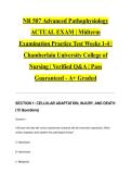NR 507 Advanced Pathophysiology ACTUAL EXAM &vert; Midterm Examination Practice Test Weeks 1-4 &vert; Chamberlain University College of Nursing &vert; Verified Q&A &vert; Pass Guaranteed - A&plus; Graded