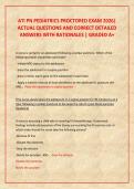 ATI PN PEDIATRICS PROCTORED EXAM 2026&vert;  ACTUAL QUESTIONS AND CORRECT DETAILED  ANSWERS WITH RATIONALES &vert; GRADED A&plus;