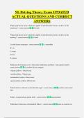 NL Driving Theory Exam UPDATED  ACTUAL QUESTIONS AND CORRECT  ANSWERS