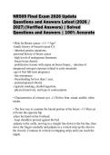 NR509 Final Exam 2026 Update Questions and Answers Latest &lpar;2026 &sol; 2027&rpar; &lpar;Verified Answers&rpar; &vert; Solved Questions and Answers &vert; 100&percnt; Accurate